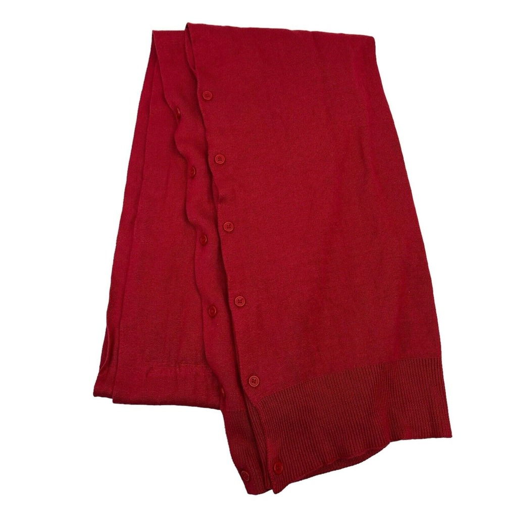 Dragonfly Red Bamboo Knit Multi-Way Button Wrap Scarf Poncho Shrug Layering